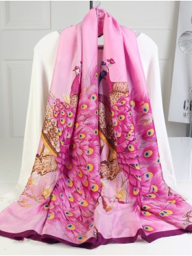 Premium Silk Feeling Spring Print Scarf